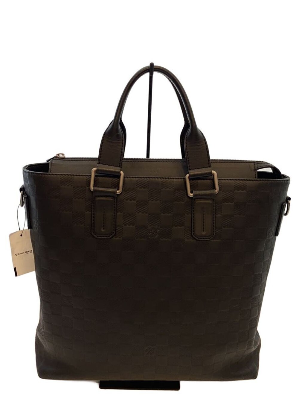 Louis Vuitton Daily Tote Damier Infini Gray Leather Black